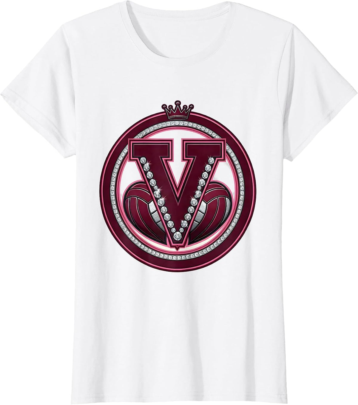 Volleyball Heart Love Volleyball Mom Gift T-Shirt - White