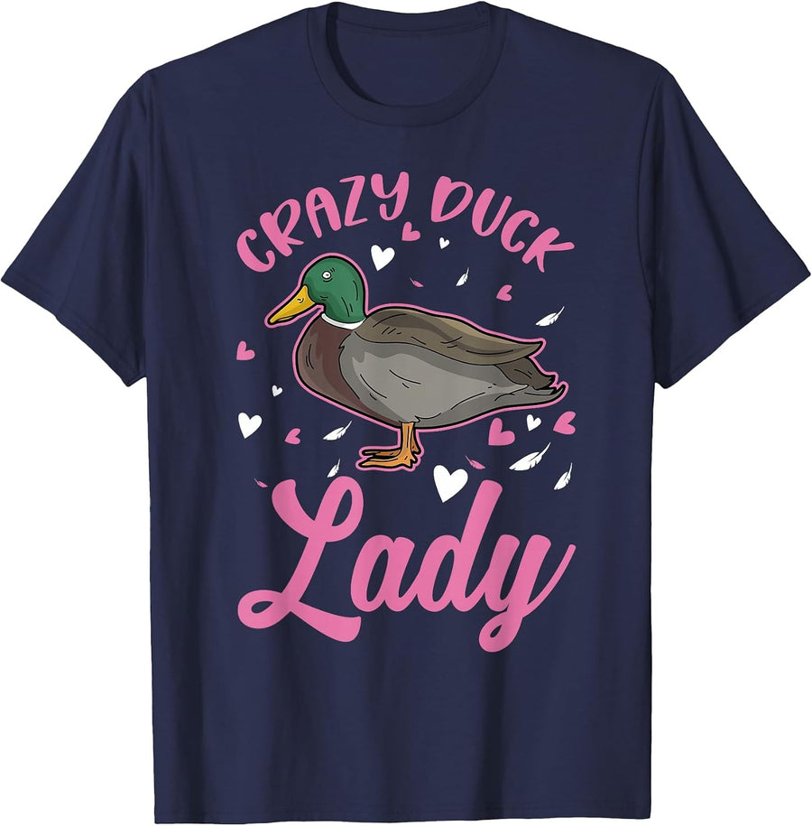 Crazy Duck Lady T-Shirt - Navy Blue