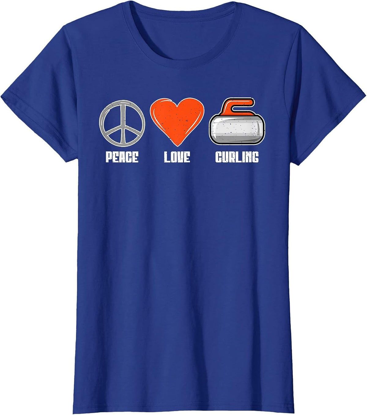 Peace Love Curling T-Shirt - Royal Blue