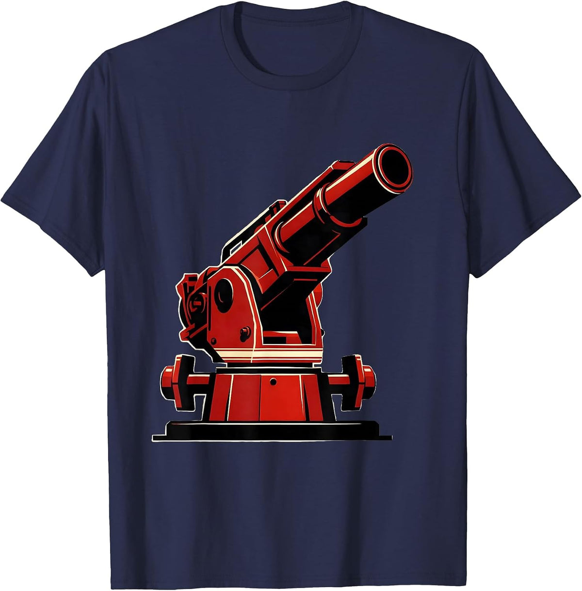 Men's Fire Apparatus Deck Gun Sports Firefighter Humor T-Shirt - Navy Blue