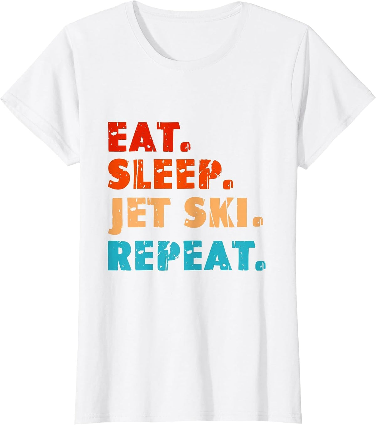 Jet Skiing Eat Sleep Jet Ski Personal Watercraft Rider Retro T-Shirt - White