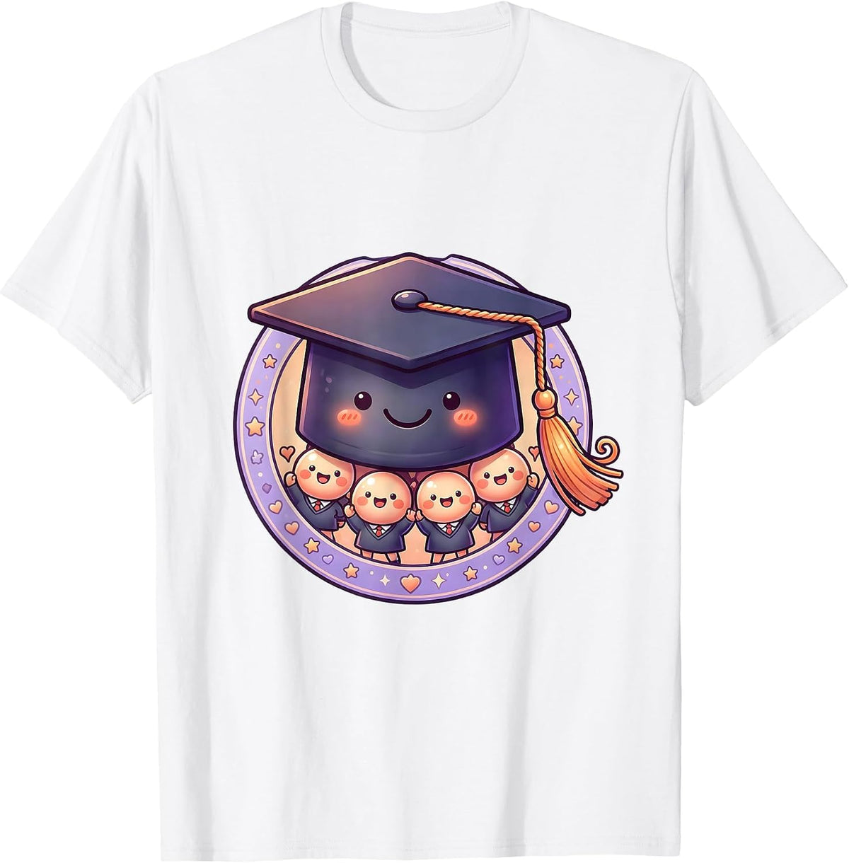 Men's 4th Grade Teacher Graduation Cap Students Gift T-Shirt - White
