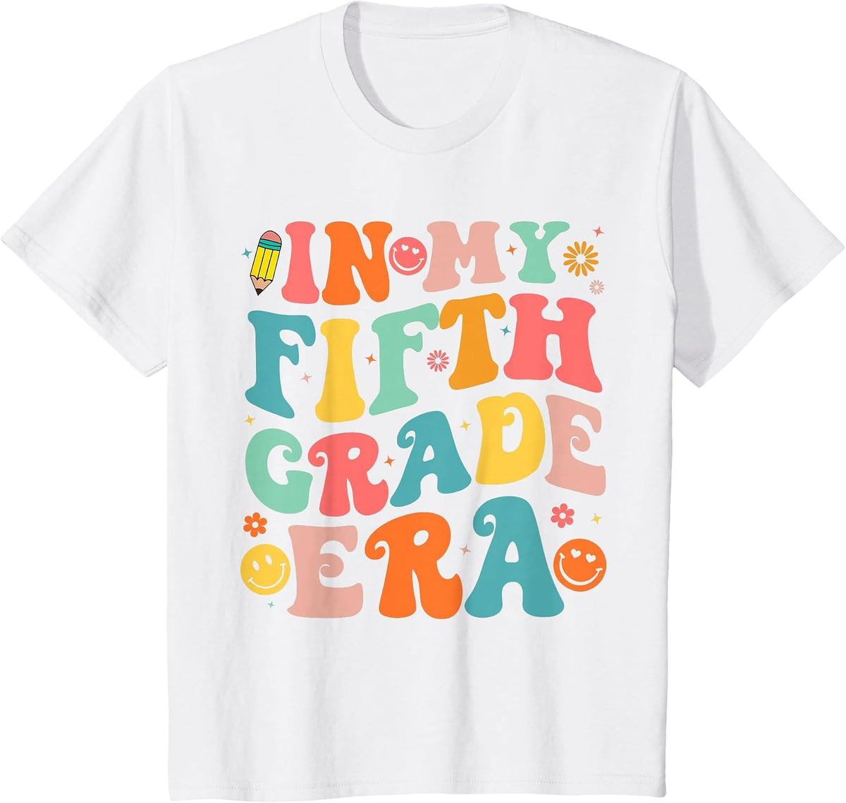 in My Fifth Grade Era 5th Grade Teacher Back to School T-Shirt - White