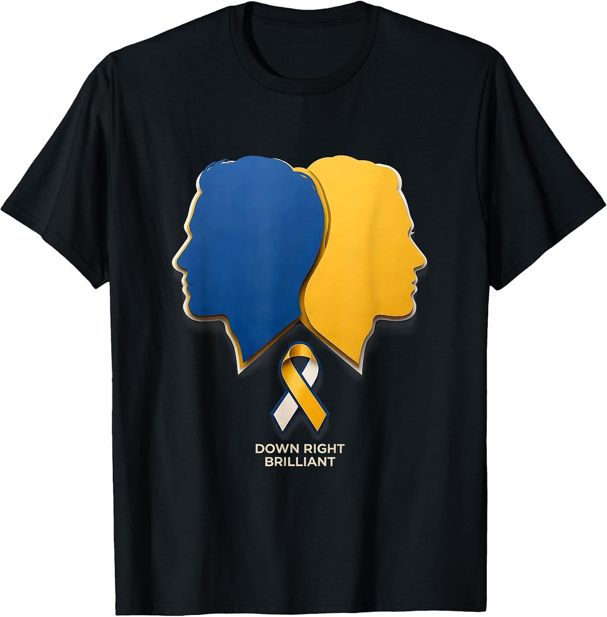 Men's Down Right Brilliant Paper Cutout Down Syndrome Awareness T-Shirt - Black