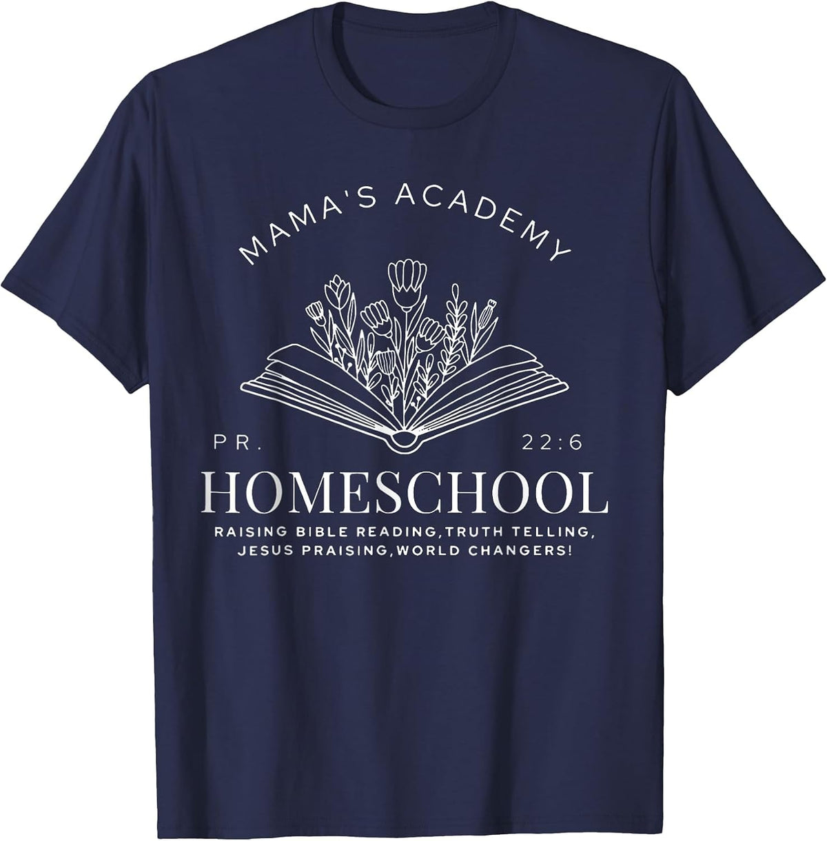 Mama's Academy Homeschool Vintage Homeschool Mama T-Shirt - Navy Blue
