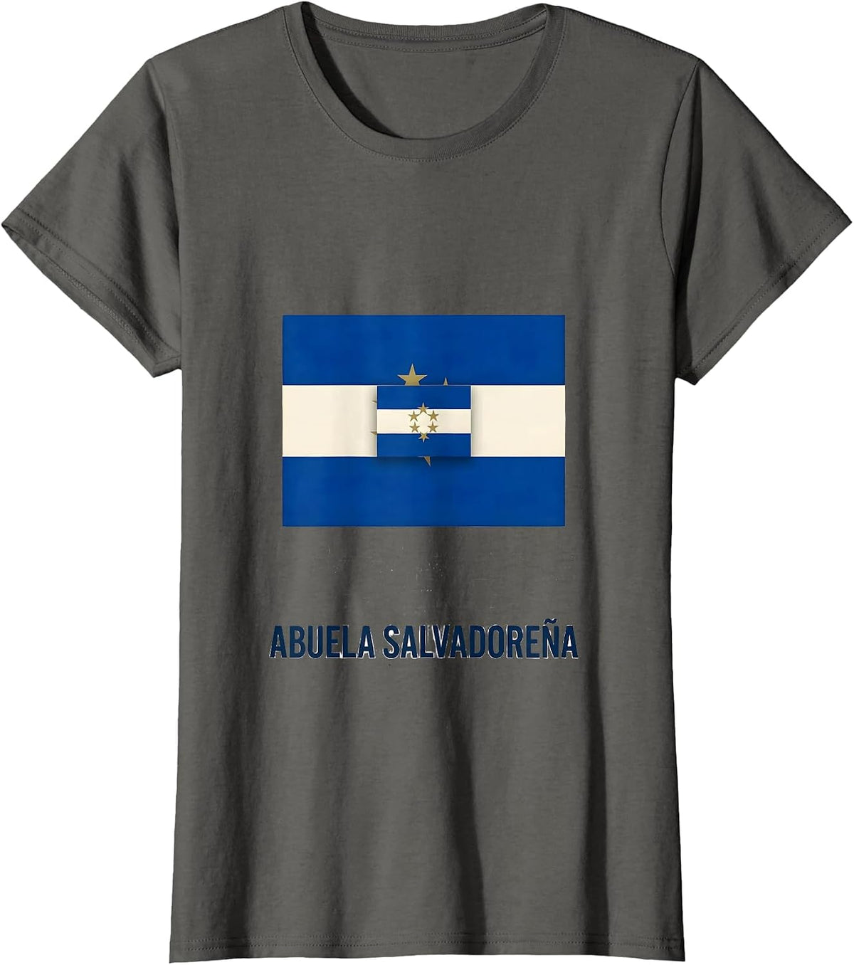 Women's Abuela Salvadoreña Editorial Conceptual Salvadoran National T-Shirt - Asphalt Grey