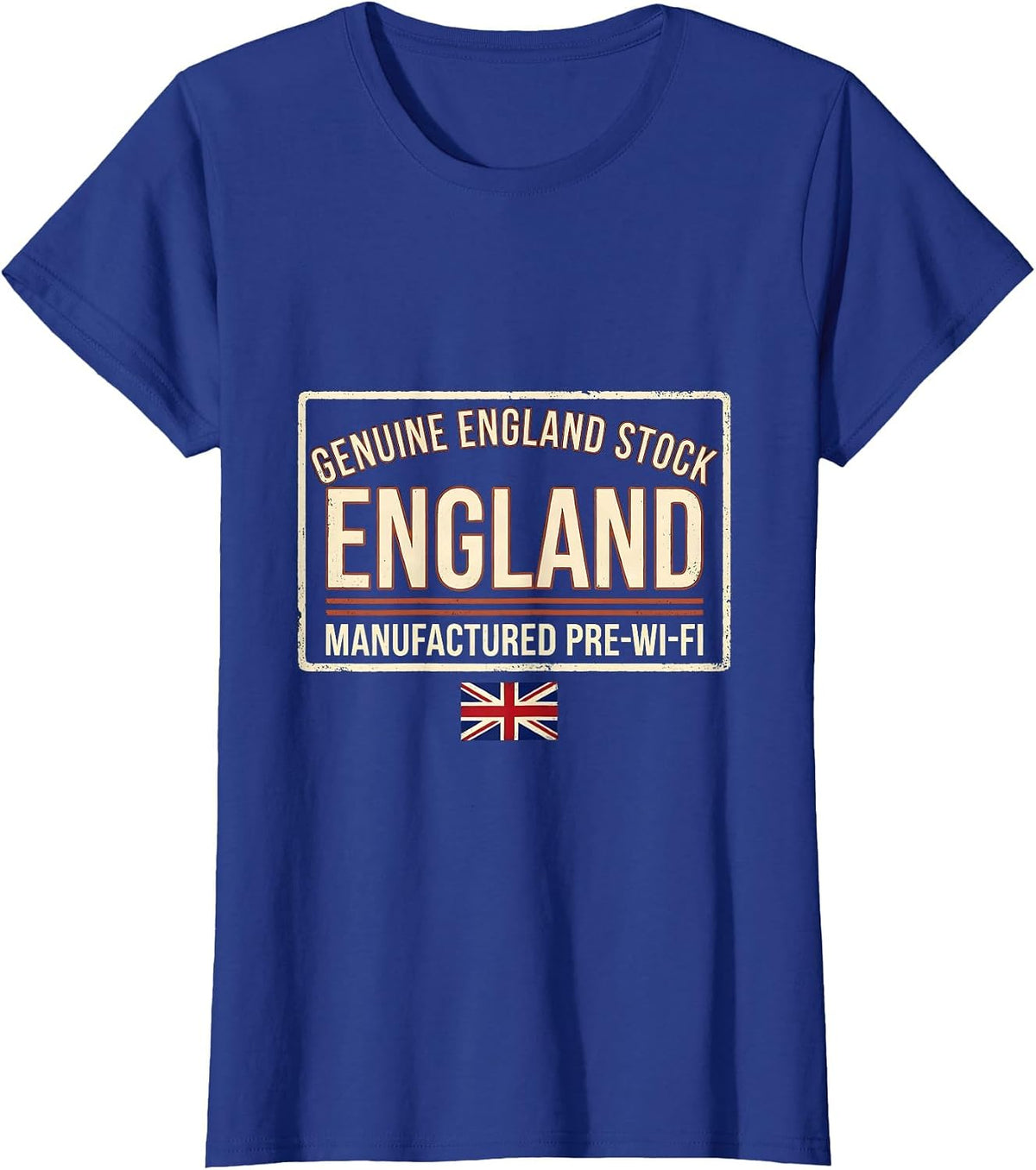 Women's Genuine England Stock Manufactured Pre-Wi-Fi Vintage T-Shirt - Royal Blue