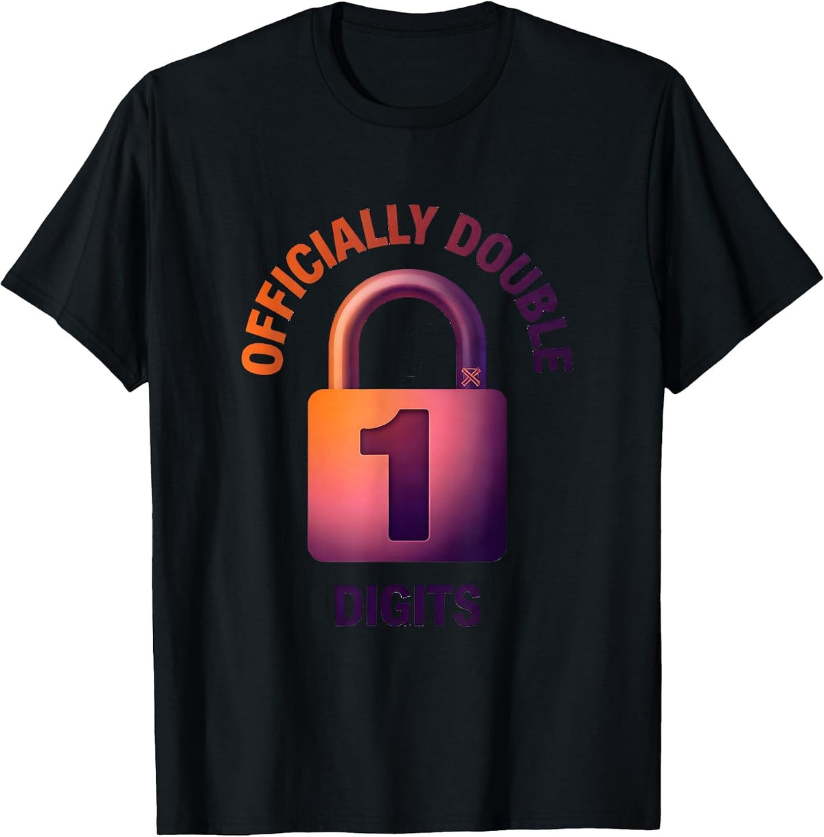 Men's Officially Double Digits Gradient Level Unlocked Gamer T-Shirt - Black