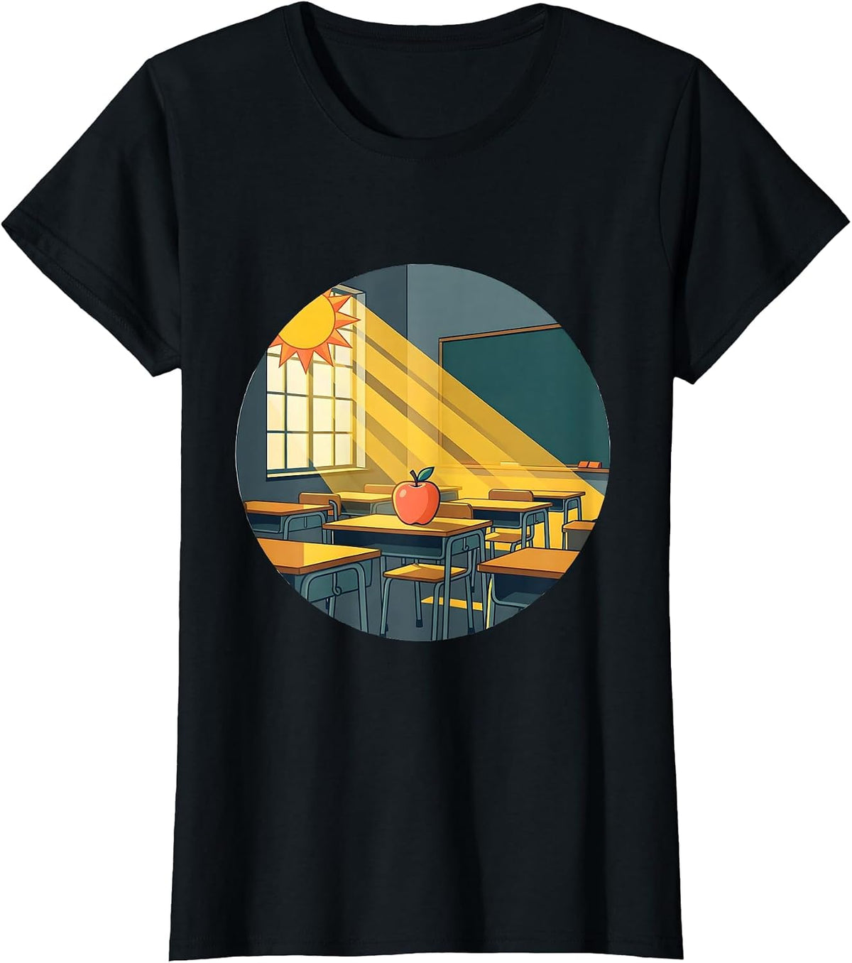 5th Grade Teacher Classroom Sunshine Illustration T-Shirt - Black