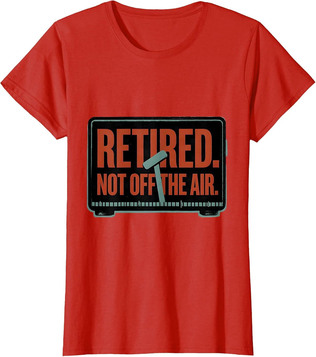 Retired Not Off The Air Funny Ham Radio Operator Hobby Humor T-Shirt - Red