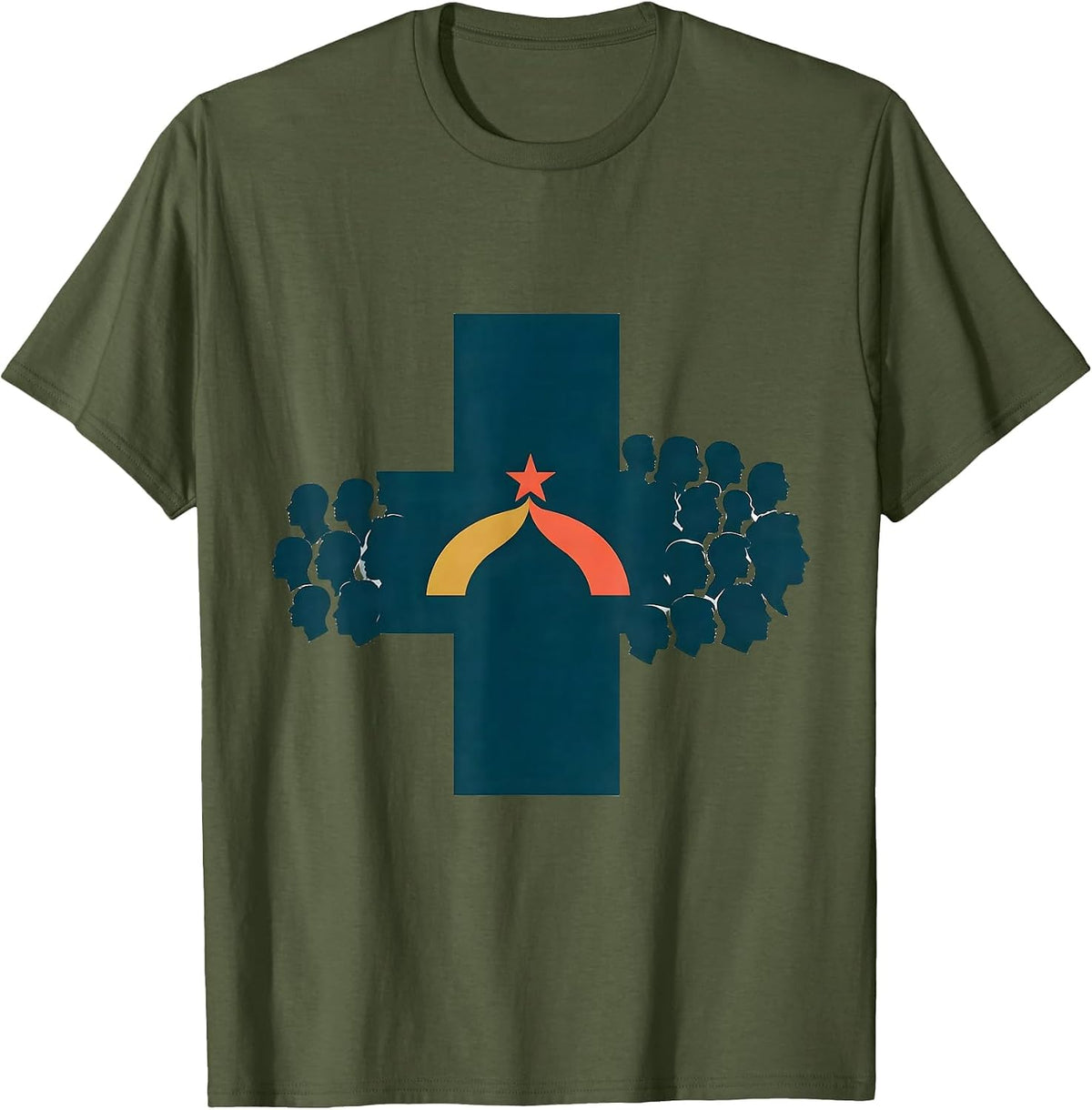 Equality Greater Than Division Juneteenth Crowd Symbol T-Shirt - Olive Green