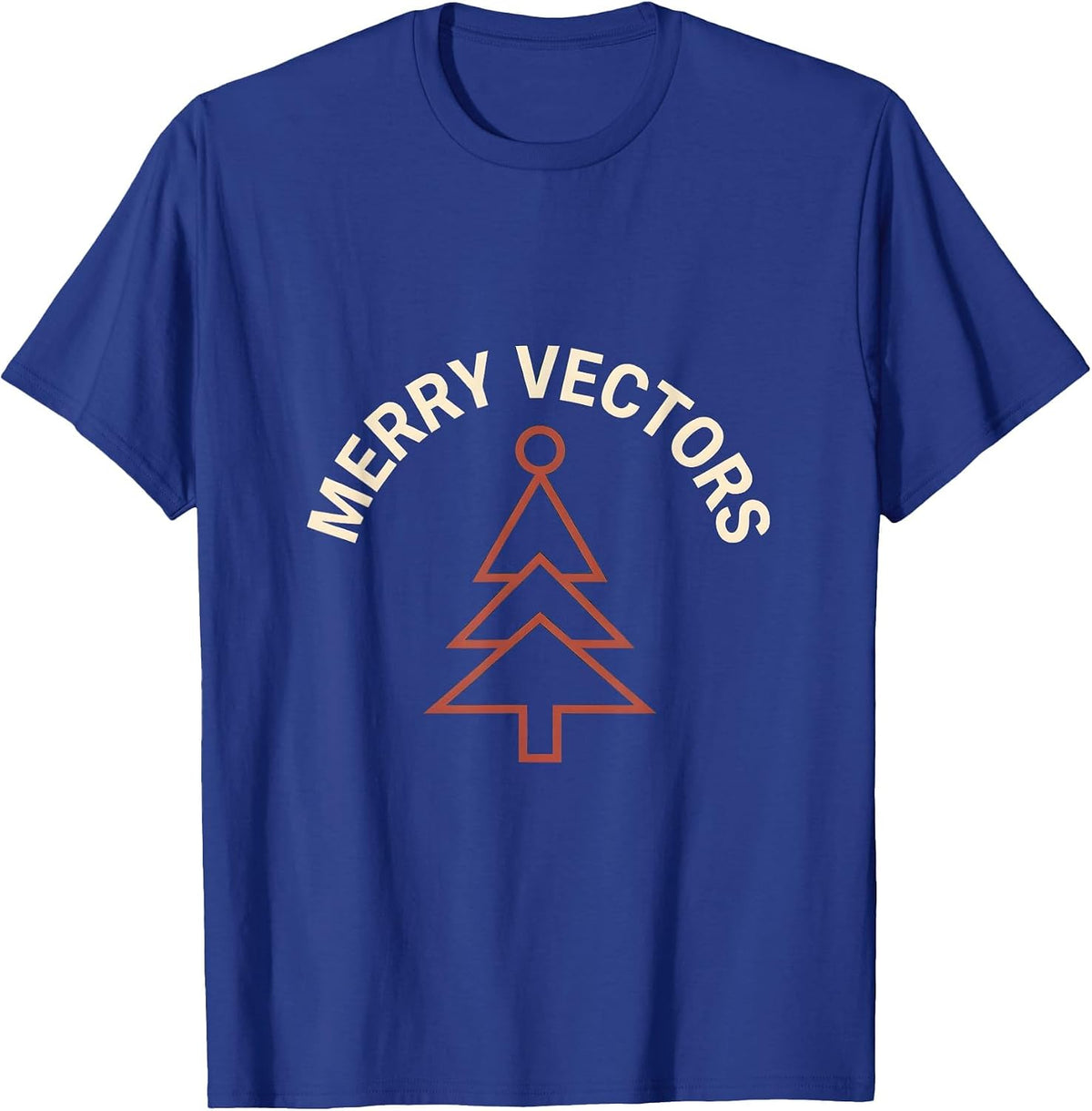 Merry Vectors Minimalist Math Teacher Christmas Pun Gift T-Shirt - Royal Blue