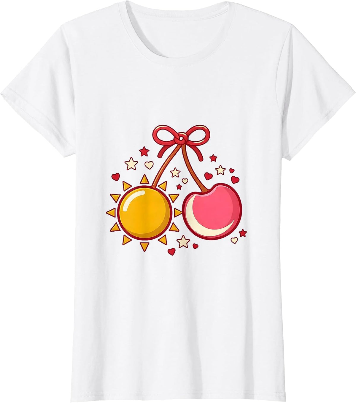Women's 21st Birthday Celestial Sun Moon Fusion Design T-Shirt - White