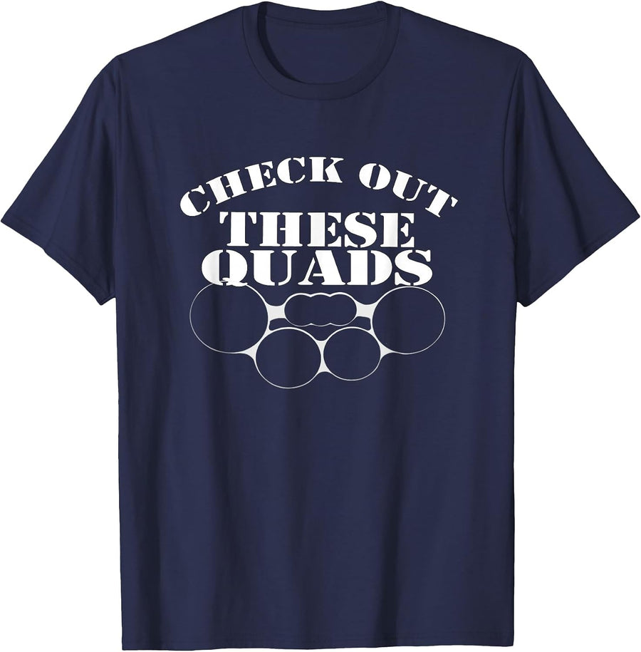 Marching Band Tee: Check Out These Quads Quad Drum T-Shirt T-Shirt - Navy Blue