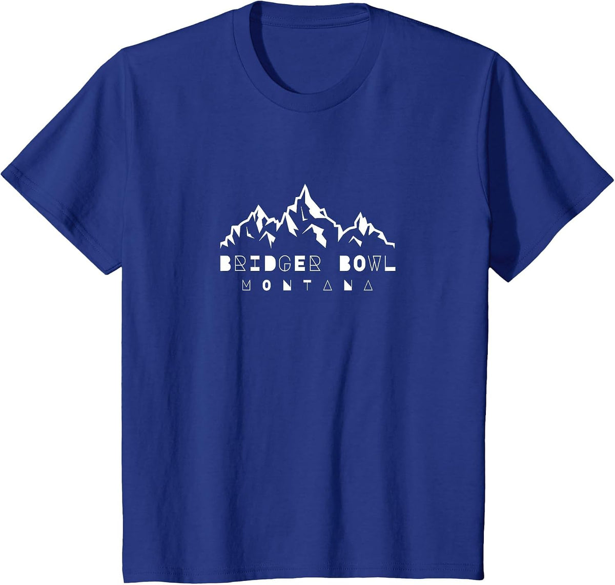 Bridger Bowl Bozeman Montana Mountain and Ski Winter Sport T-Shirt - Royal Blue