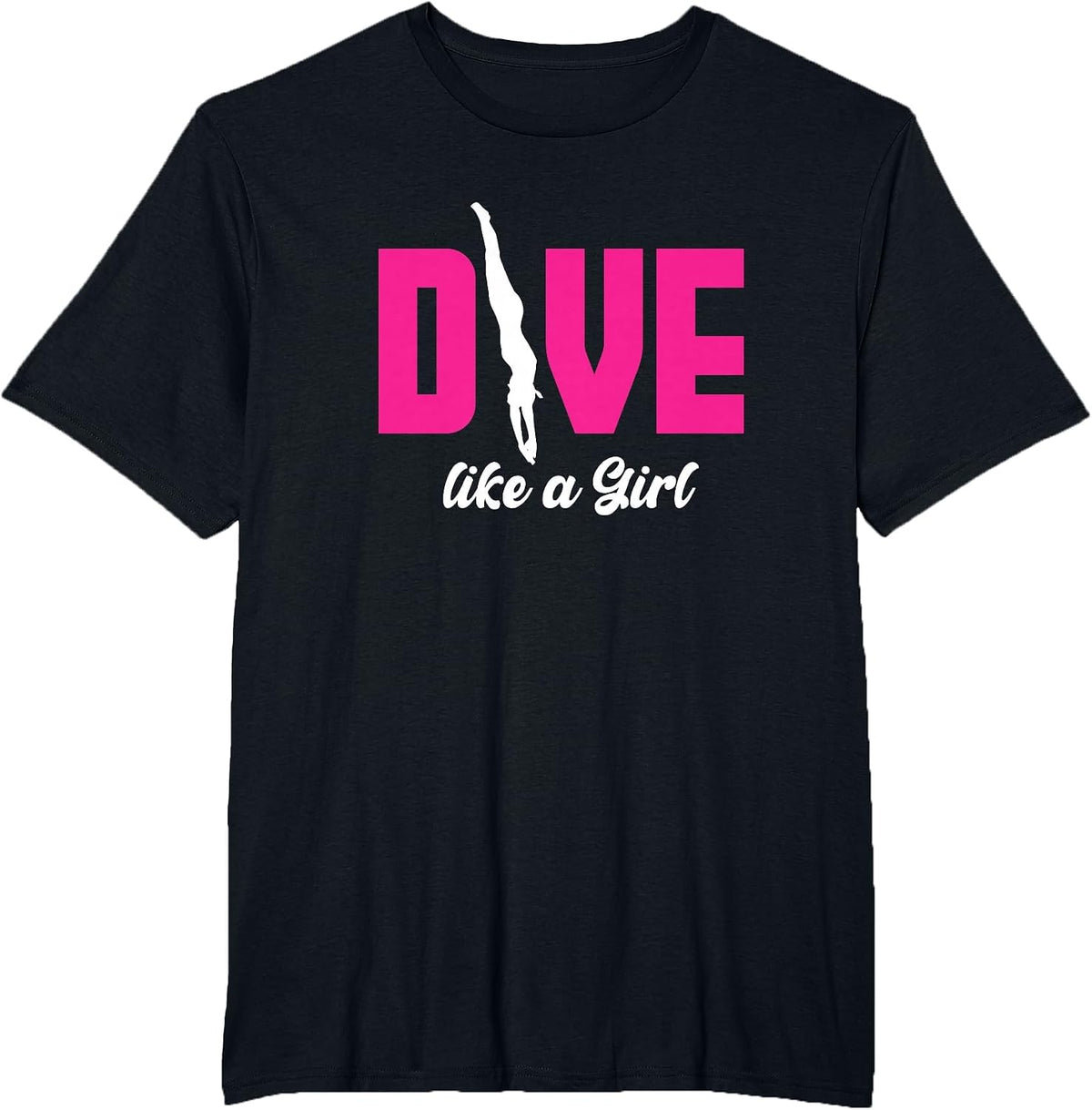 Dive Like Girl | Woman Diver | Scuba Diving T-Shirt - Black