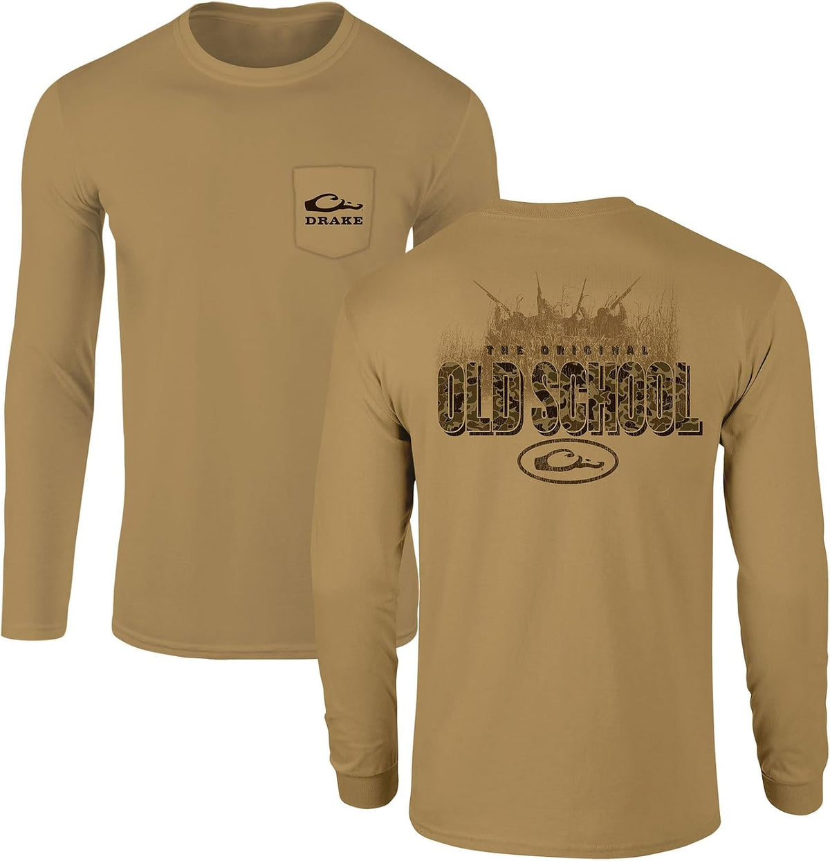 Drake Waterfowl Men's Old School Original Long Sleeve T-Shirt - Honey Mustard