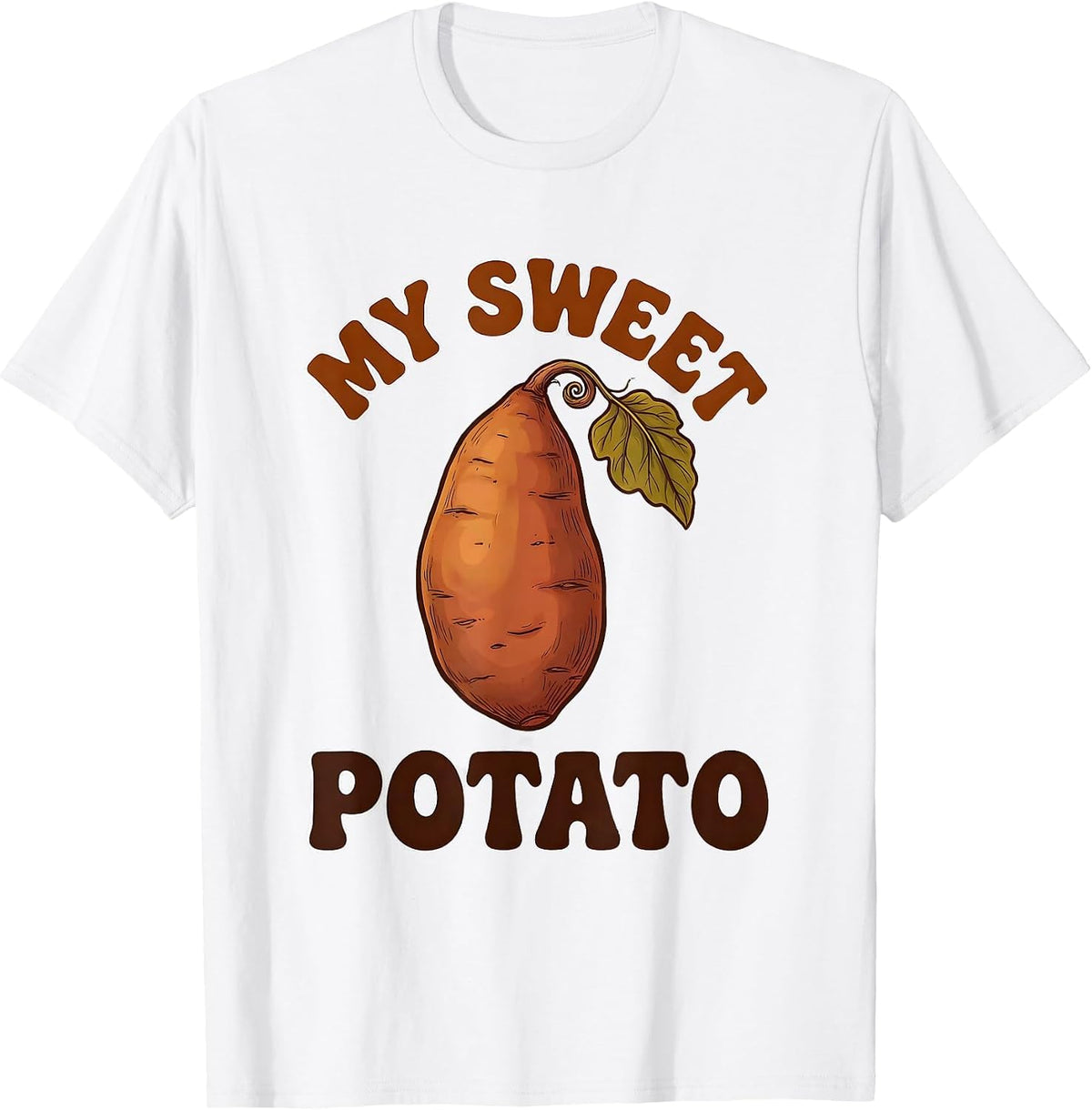 Men's My Sweet Potato Funny Thanksgiving Matching Couple Pun T-Shirt - White