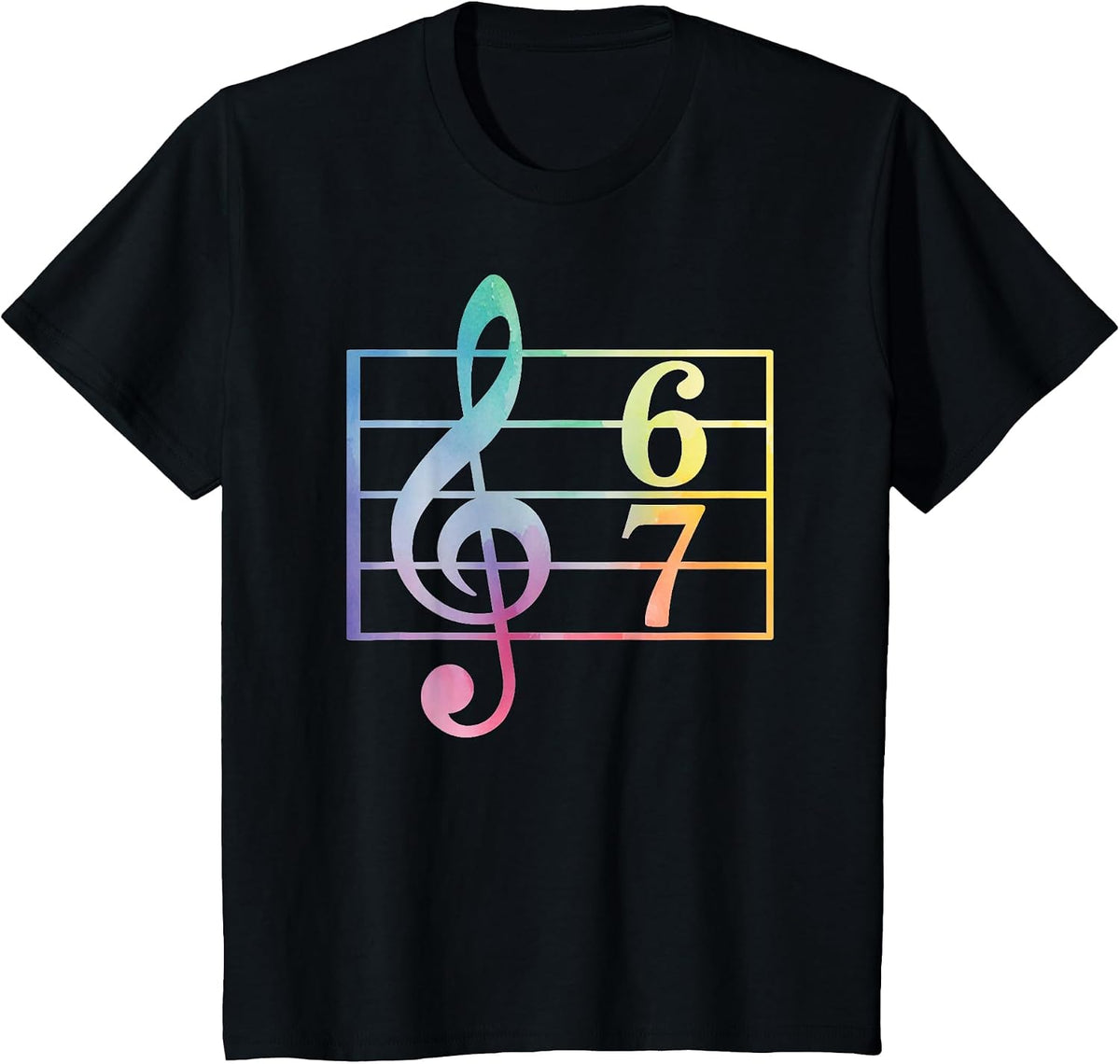 67 Music Meme Slang Six Seven Music Teacher Funny Musician T-Shirt - Black