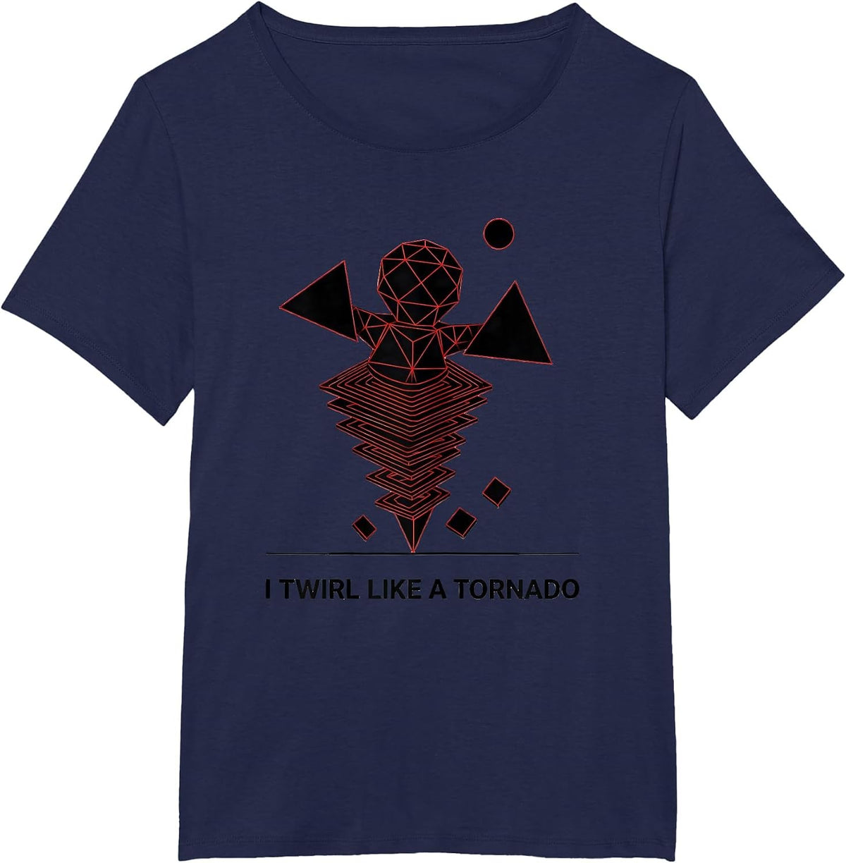 Women's I Twirl Like A Tornado Geometric Storm Chaser Meteorology T-Shirt - Navy Blue