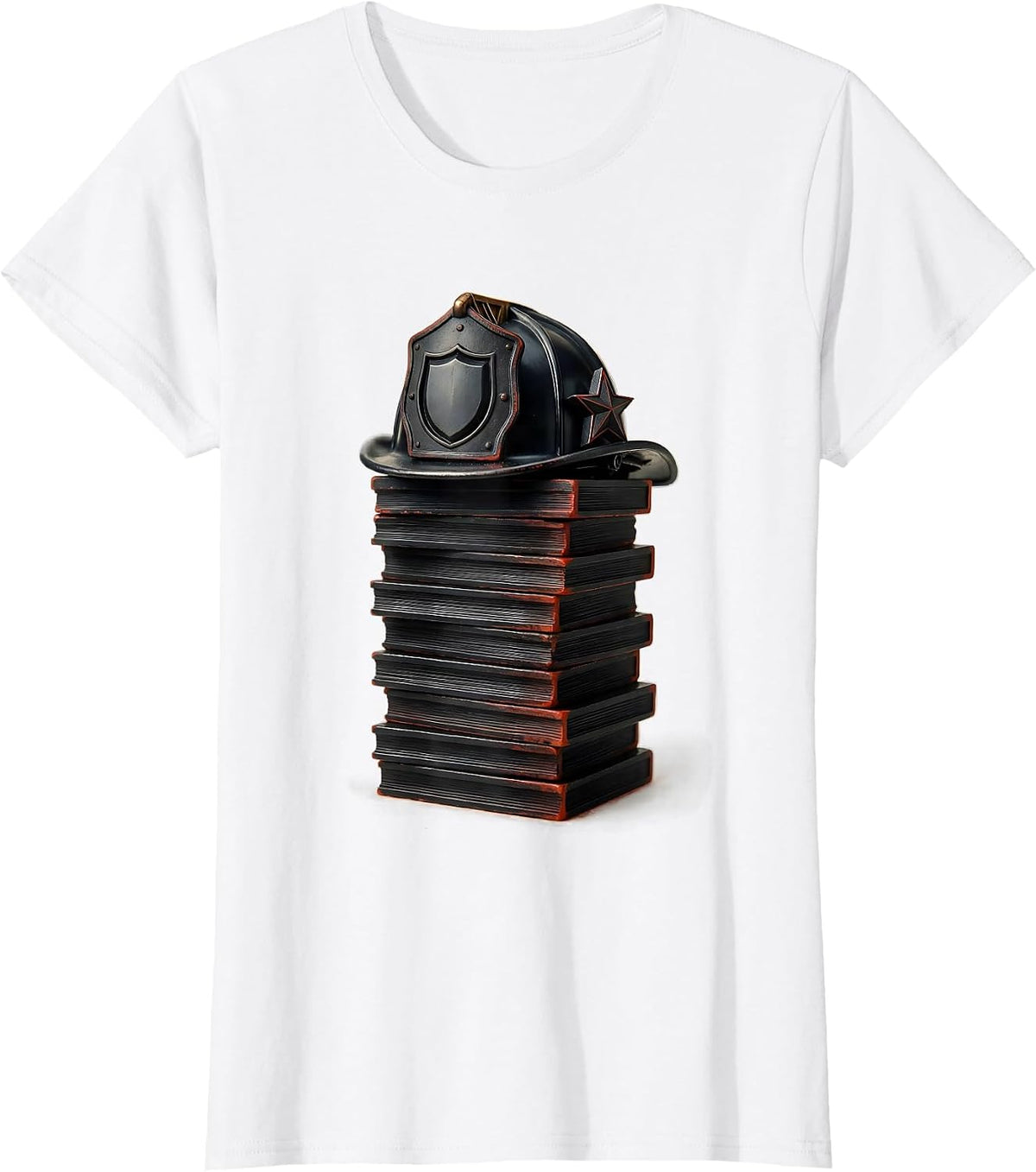 Women's Locked Block Fire Truck Firefighter Birthday Boy T-Shirt - White