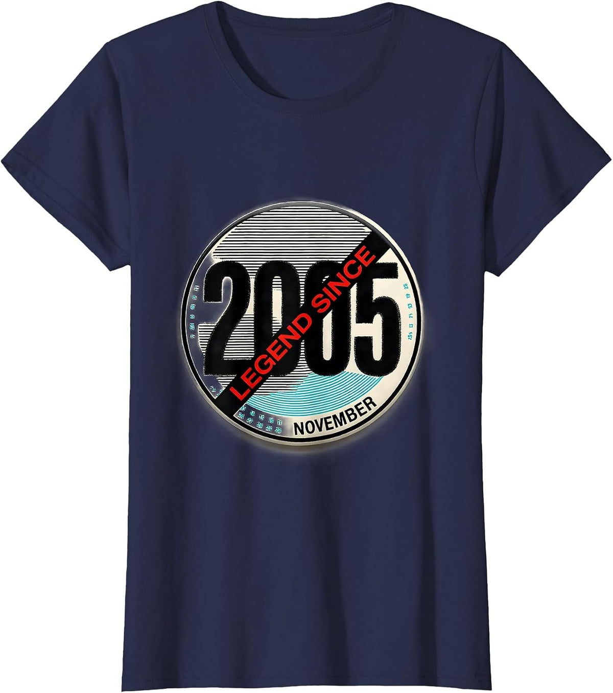 Women's Legend Since November 2005 Nostalgic Birthday Boy Girl 21 T-Shirt - Navy Blue
