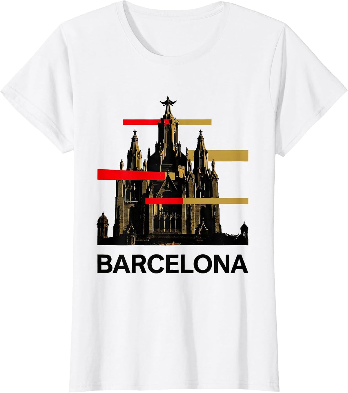 Barcelona New Wave Typography Spanish Heritage Souvenir T-Shirt - White