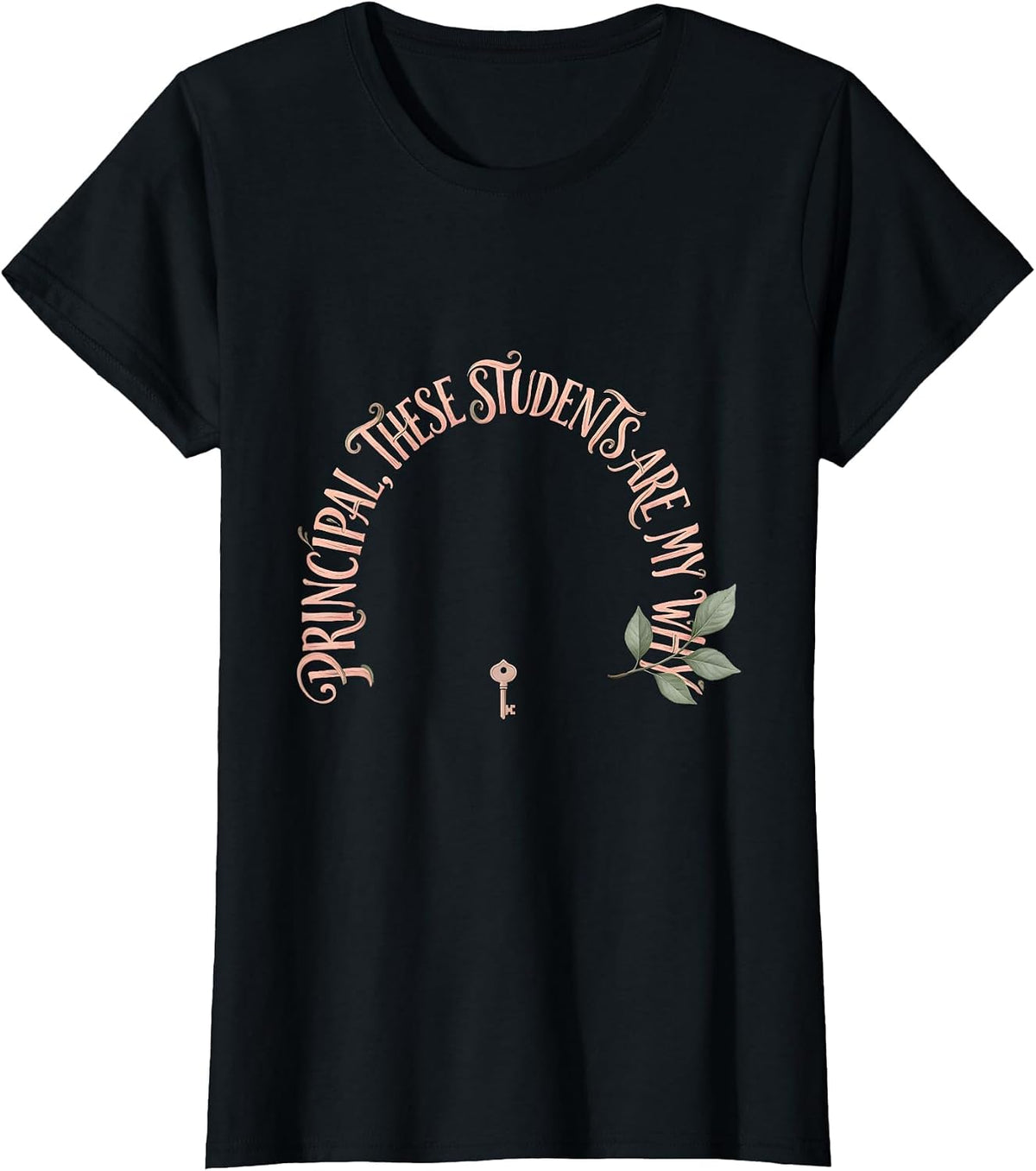 Women's Principal These Students Are My Why Boho Typography School T-Shirt - Black