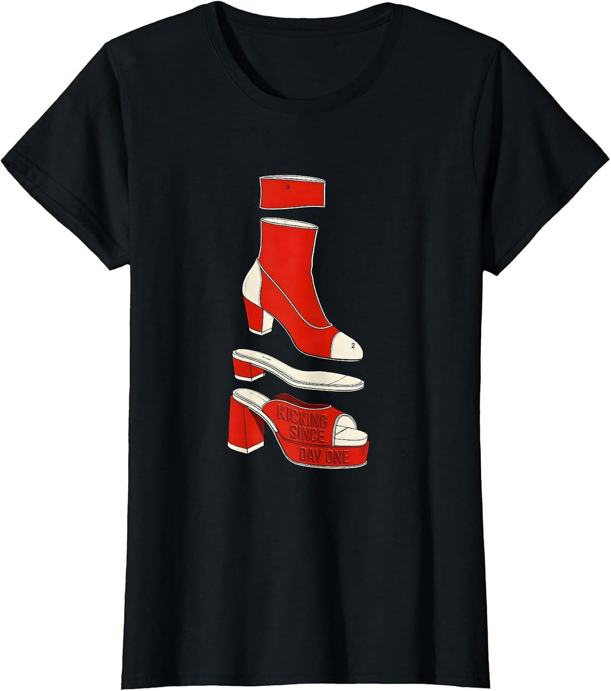 Showgirl Kicking Since Day One Stage Design T-Shirt - Black