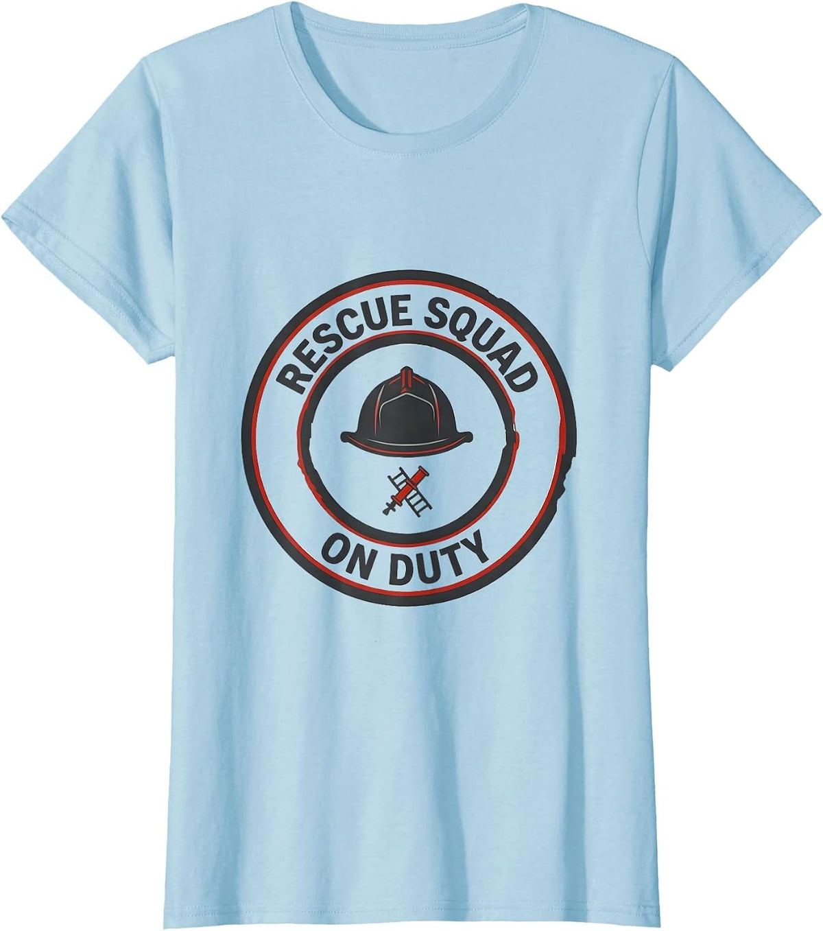 Rescue Squad On Duty Minimalist Firefighter Toddler Boy T-Shirt - Baby Blue