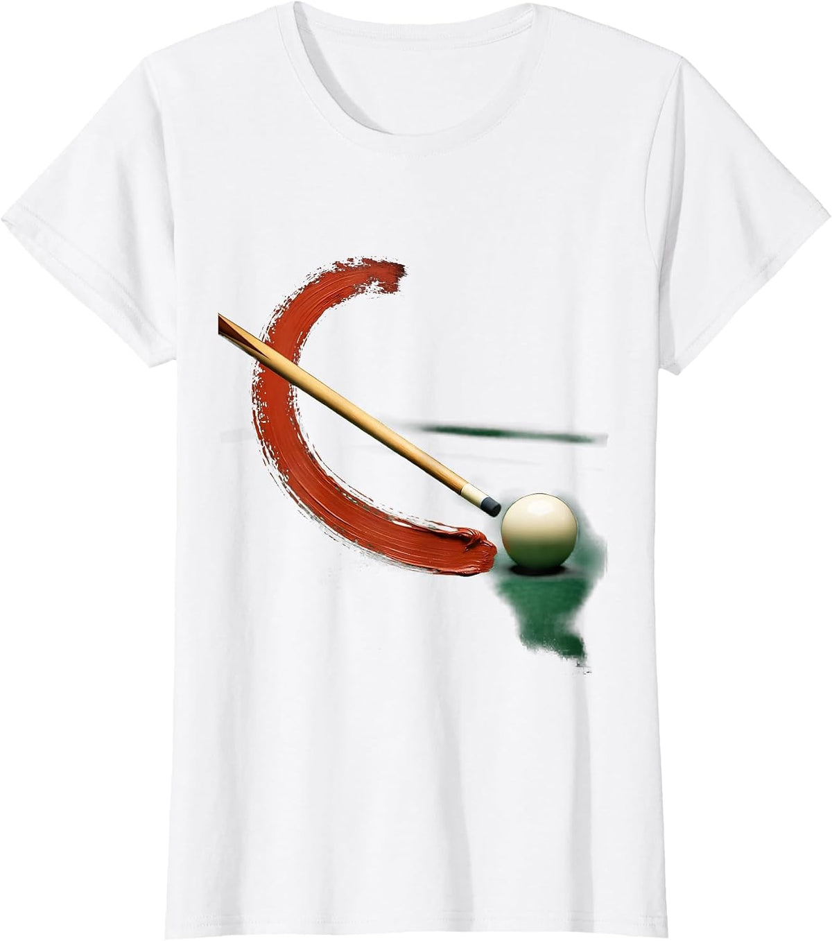 Women's Billiard Cue Stroke Humor Pool Player Novelty T-Shirt - White