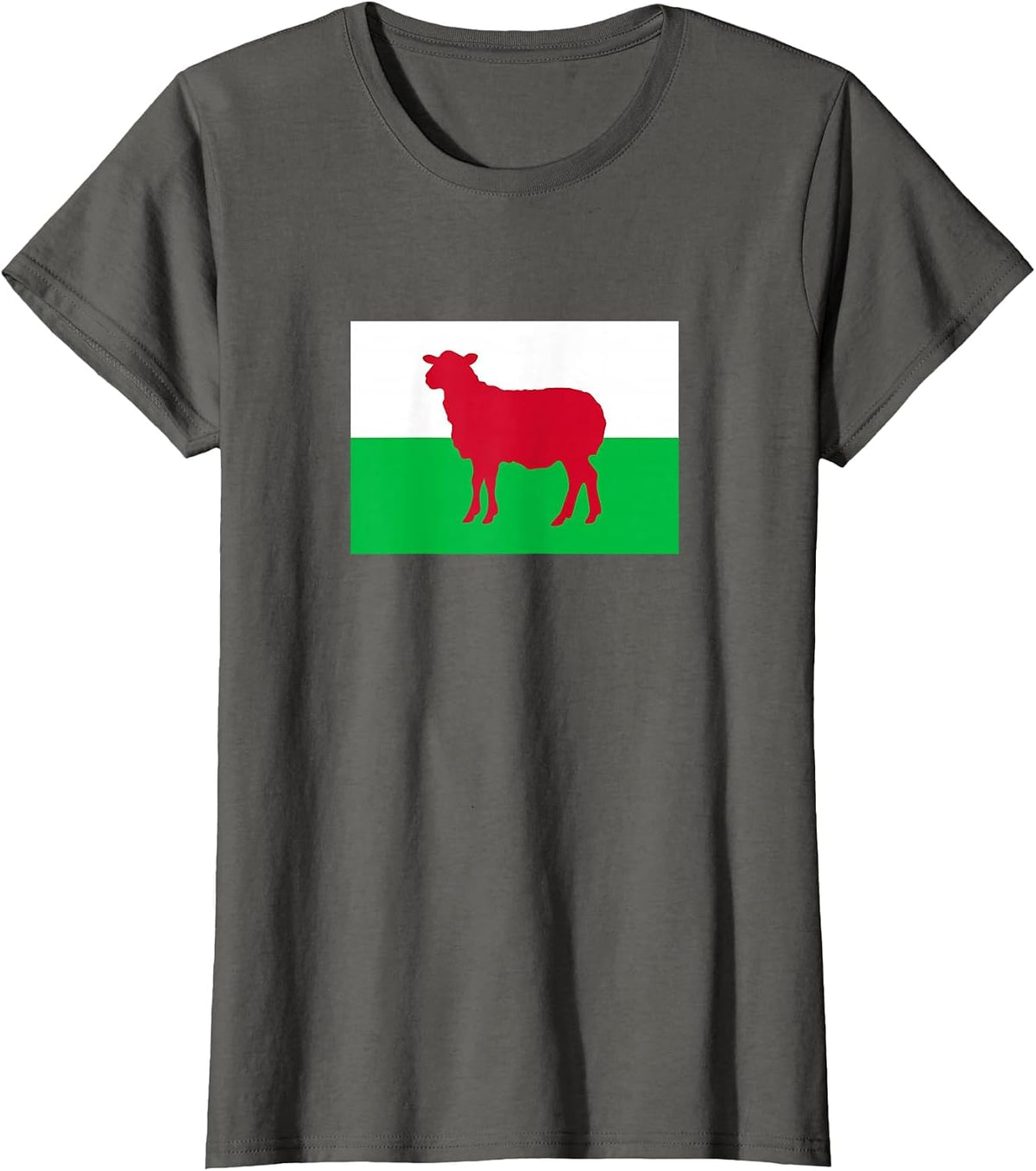 Welsh Sheep Wales Flag Funny Dragon Cymru Cardiff Wrexham T-Shirt - Asphalt Grey
