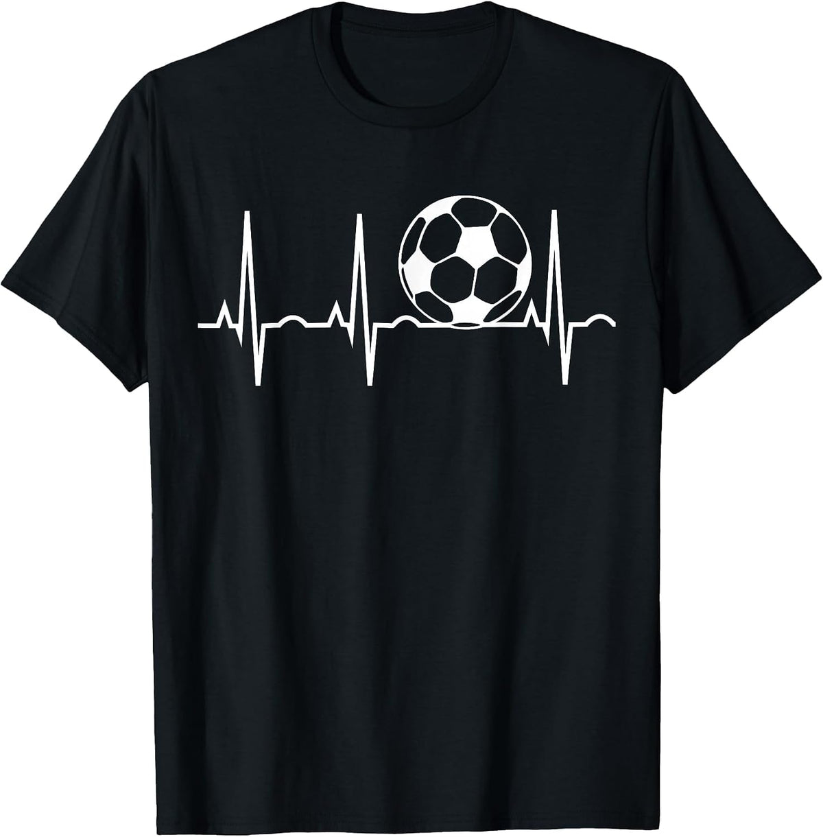 Soccer Heartbeat - Soccer Ball Heartbeat T-Shirt - Black