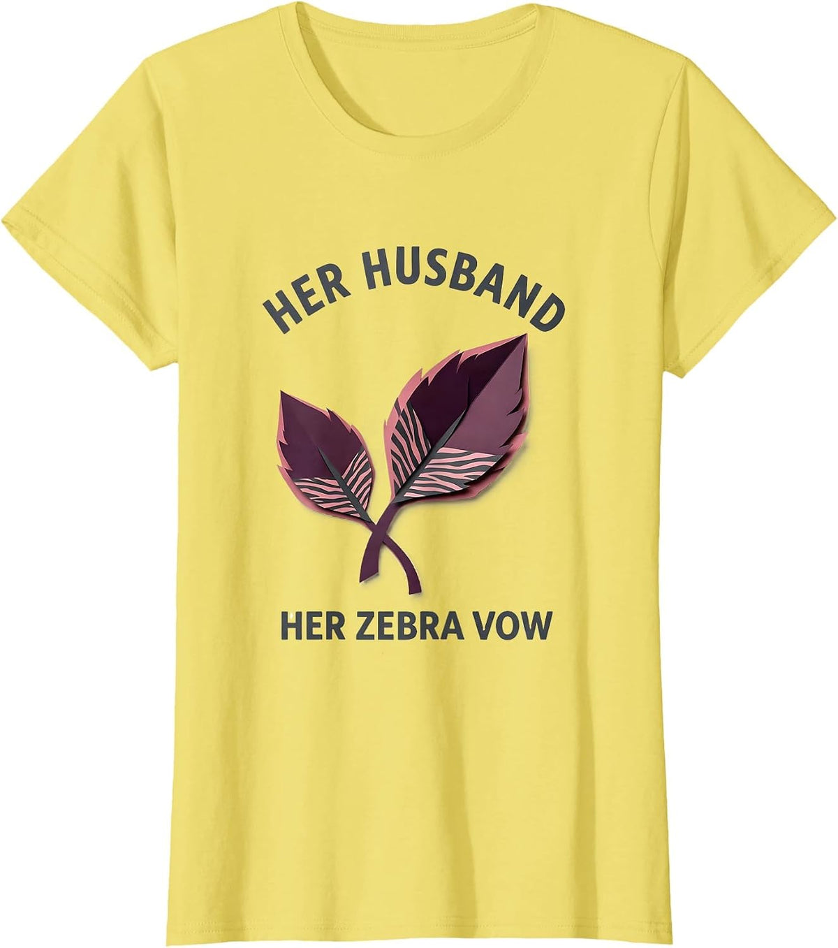 Her Husband Her Zebra Vow EDS Down Syndrome Awareness T-Shirt - Lemon Yellow