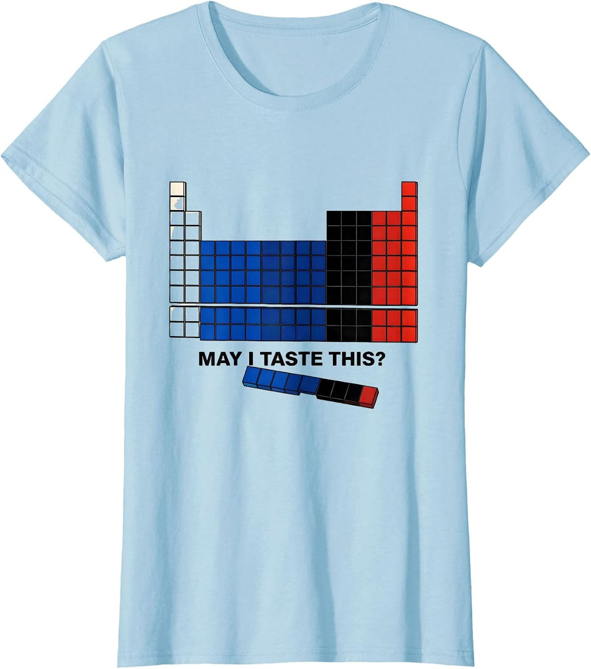 Women's May I Taste This Funny Periodic Table Chemistry Teacher Gift T-Shirt - Baby Blue