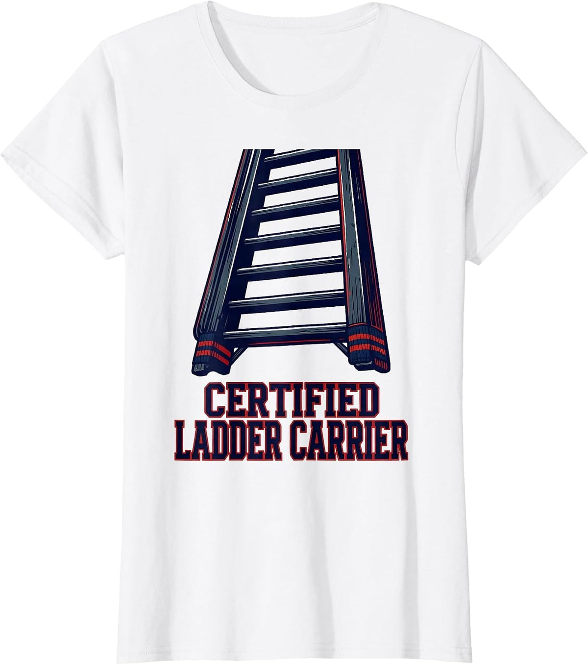Women's Certified Ladder Carrier Firefighter Pride Sports Tribute T-Shirt - White