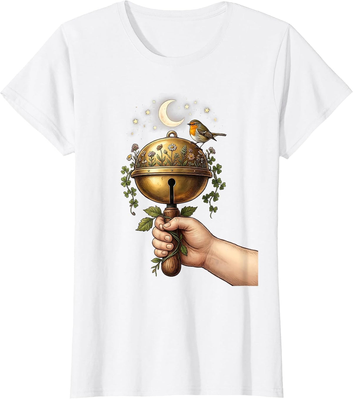 5th Grade Teacher Old School Bell Illustration T-Shirt - White