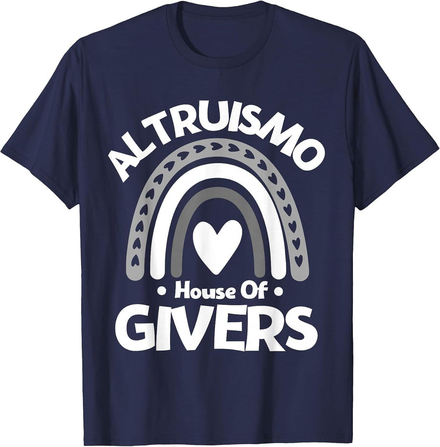 Altruismo House of Givers, Vintage Rainbow Spirit T-Shirt - Navy Blue