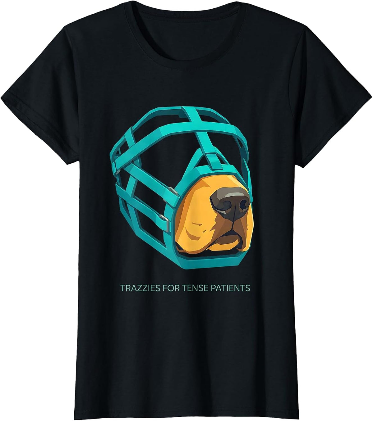 Women's Trazzies For Tense Patients Funny Vet Tech Veterinary T-Shirt - Black