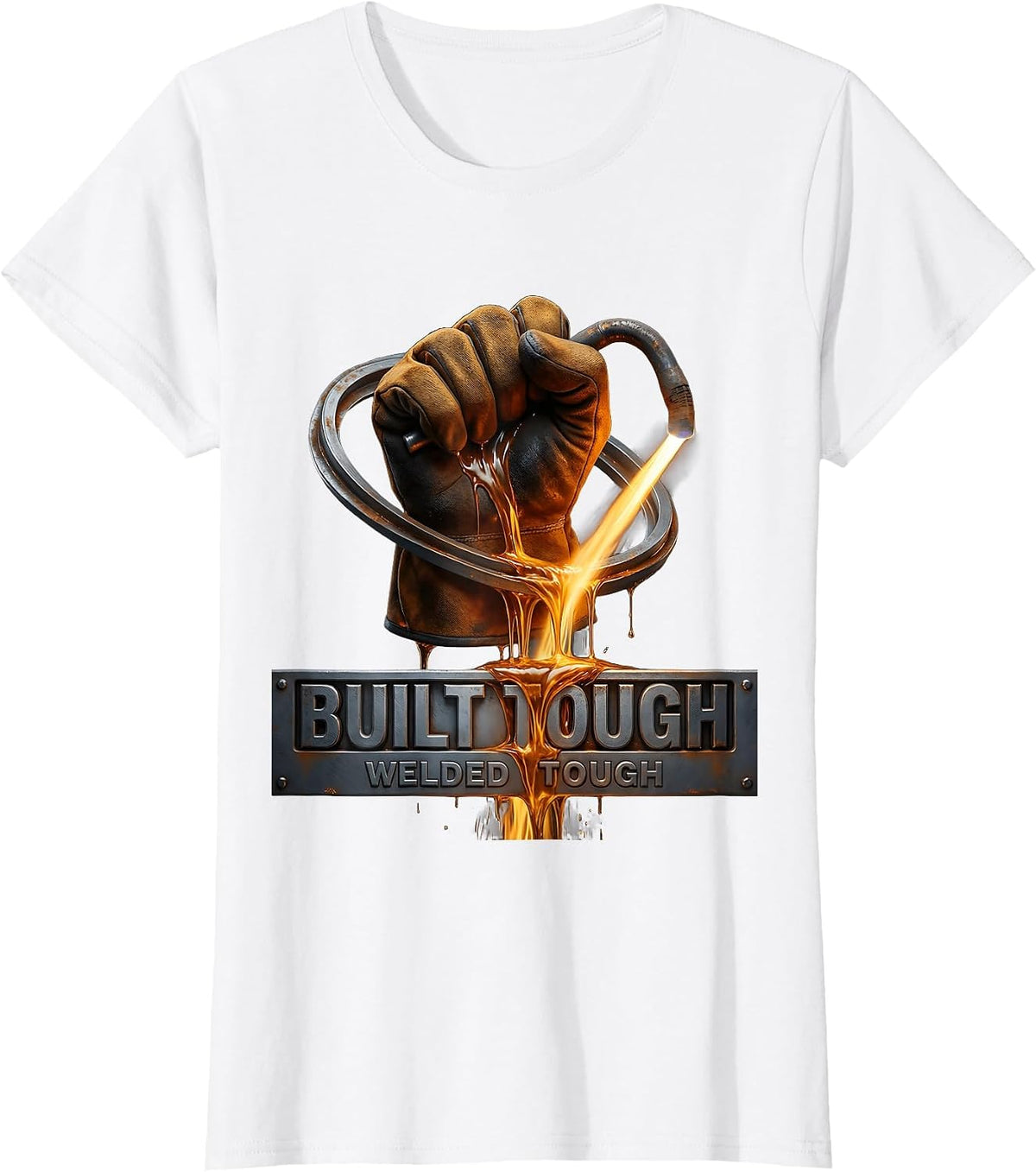 Built Tough Welded Tough Welder Pride Design T-Shirt - White