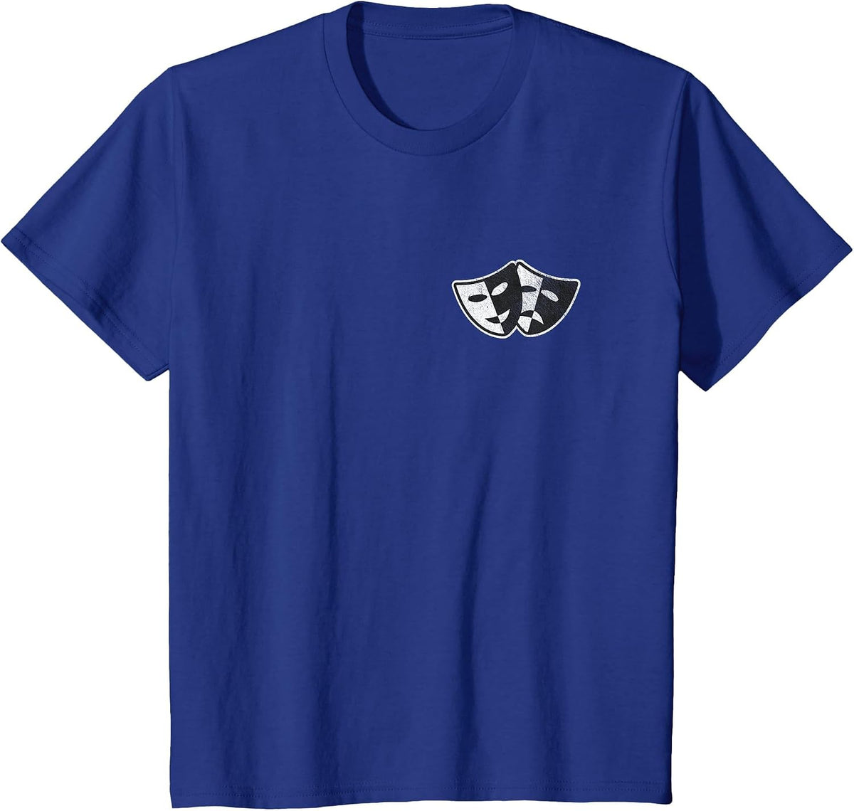 Theatre Masks Drama and Comedy Sad and Laughing T-Shirt - Royal Blue