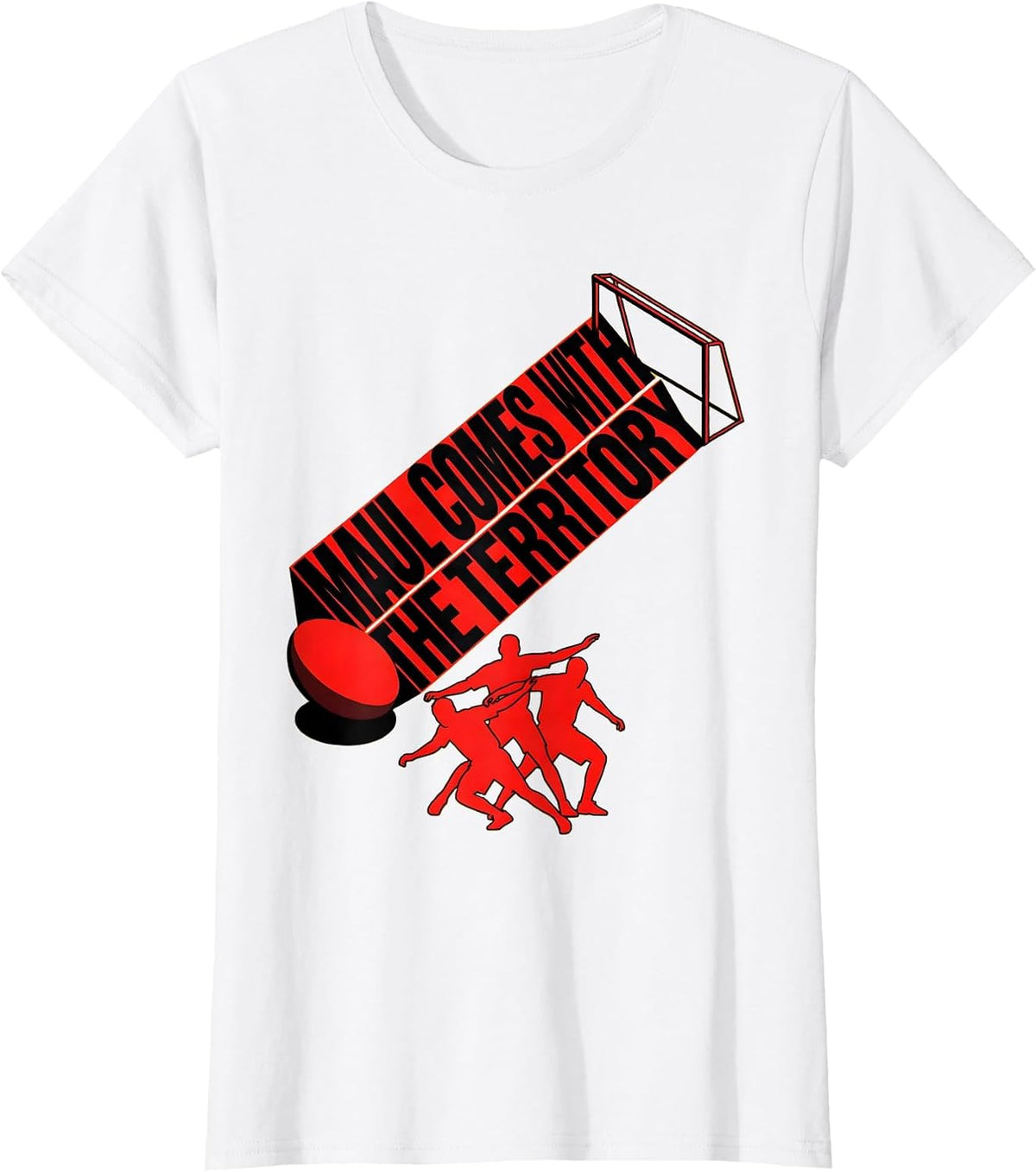 Maul Comes With The Territory Vintage Rugby Player Humor T-Shirt - White