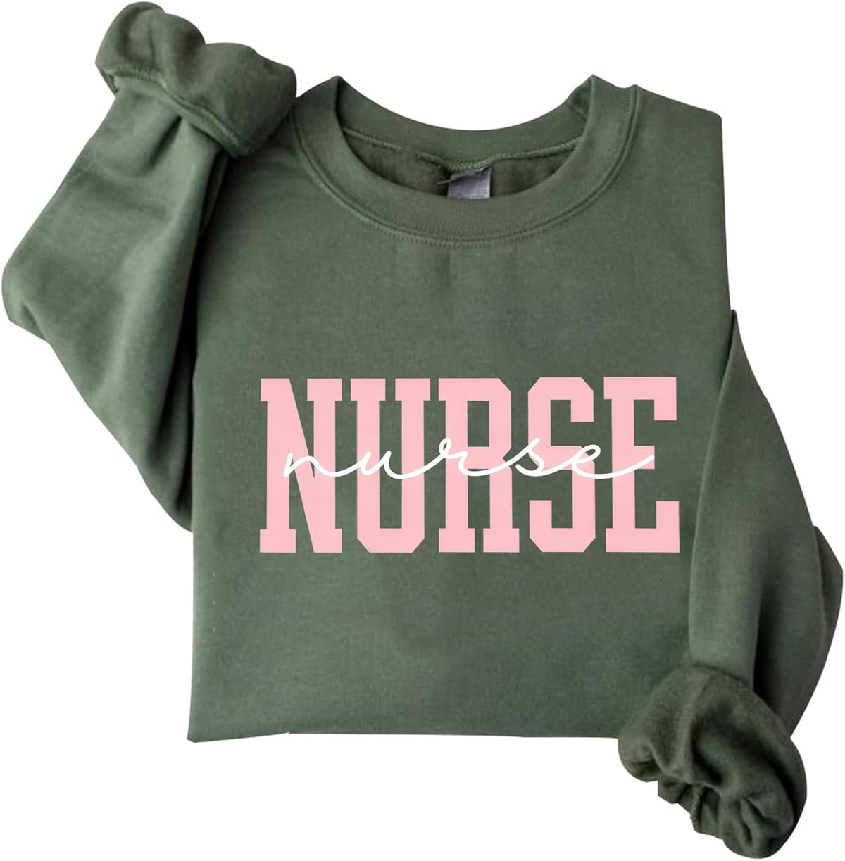 Nurse Sweatshirt RN Sweashirt Women Crewneck Nurse Sweatshirts Gift - Armygreen
