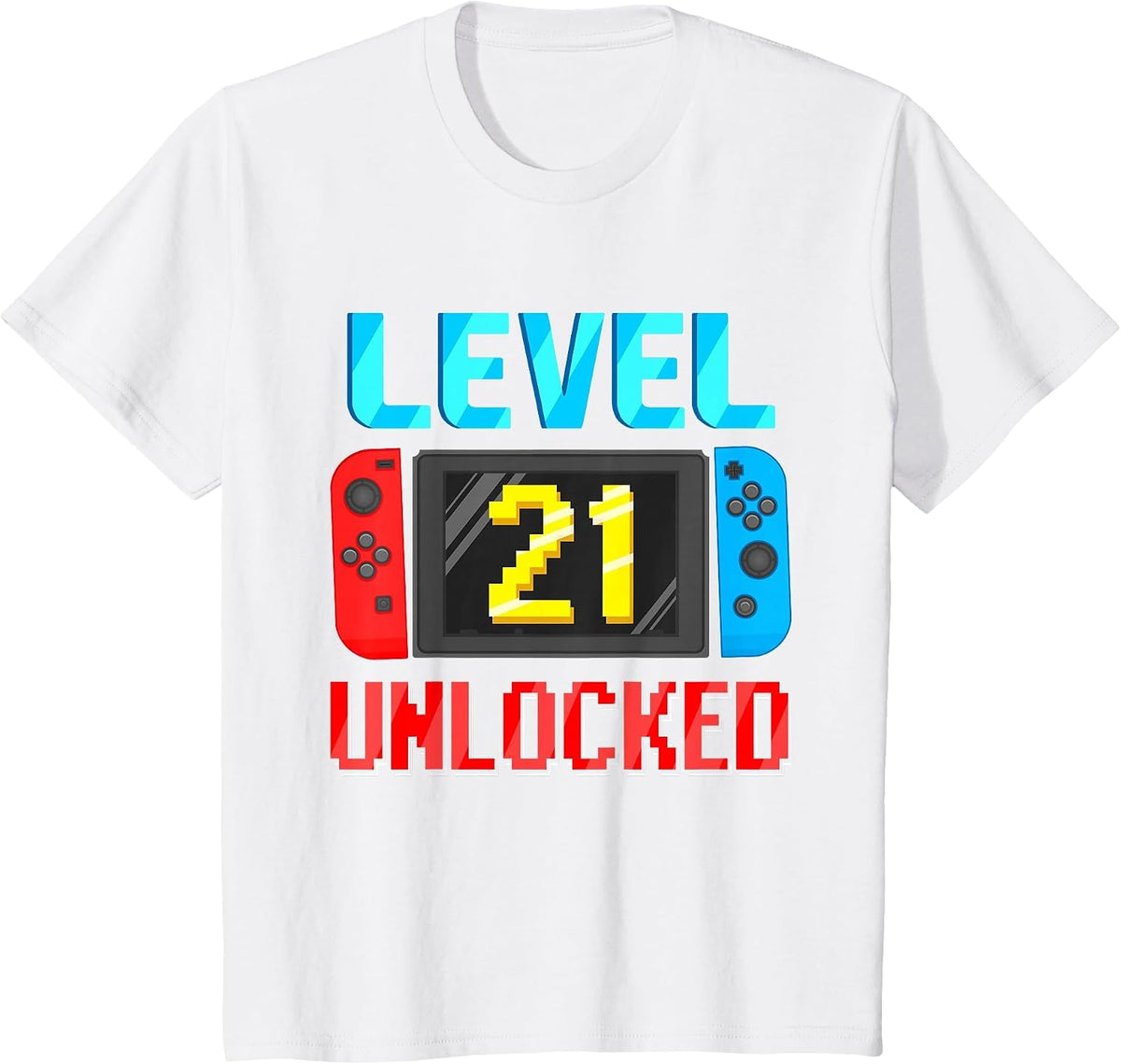 Level 21 Unlocked Birthday Video Gamer 21st Birthday Party T-Shirt - White