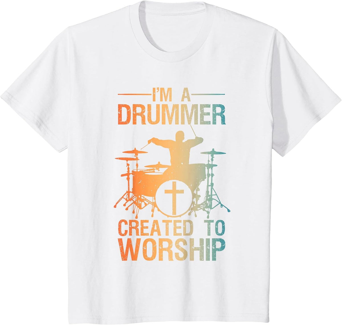 Funny Christian Drummer Art for Men Women Drum Player Lover T-Shirt - White