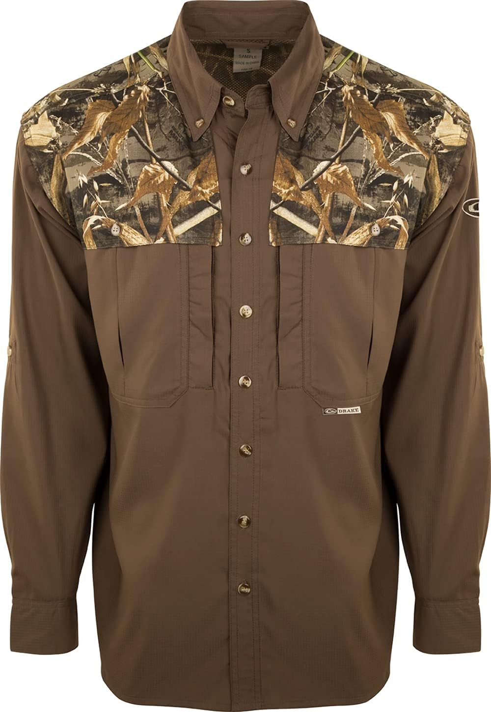 Drake Waterfowl EST 2-Tone Realtree Max-5Camo Flyweight Wingshooter's Long Sleeve Shirt Medium - As Pictured
