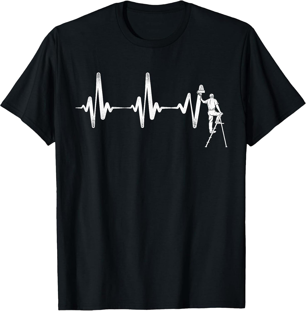 House Painter Decorator Heartbeat T-Shirt - Black