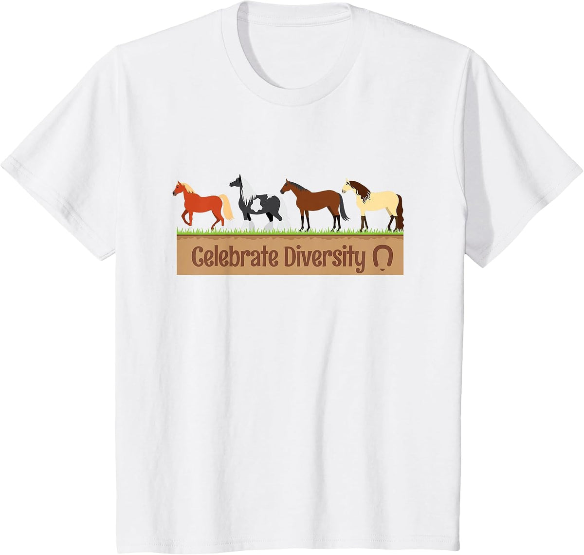 Celebrate Diversity Horse Breed Shirt Equestrian Types Horse T-Shirt - White