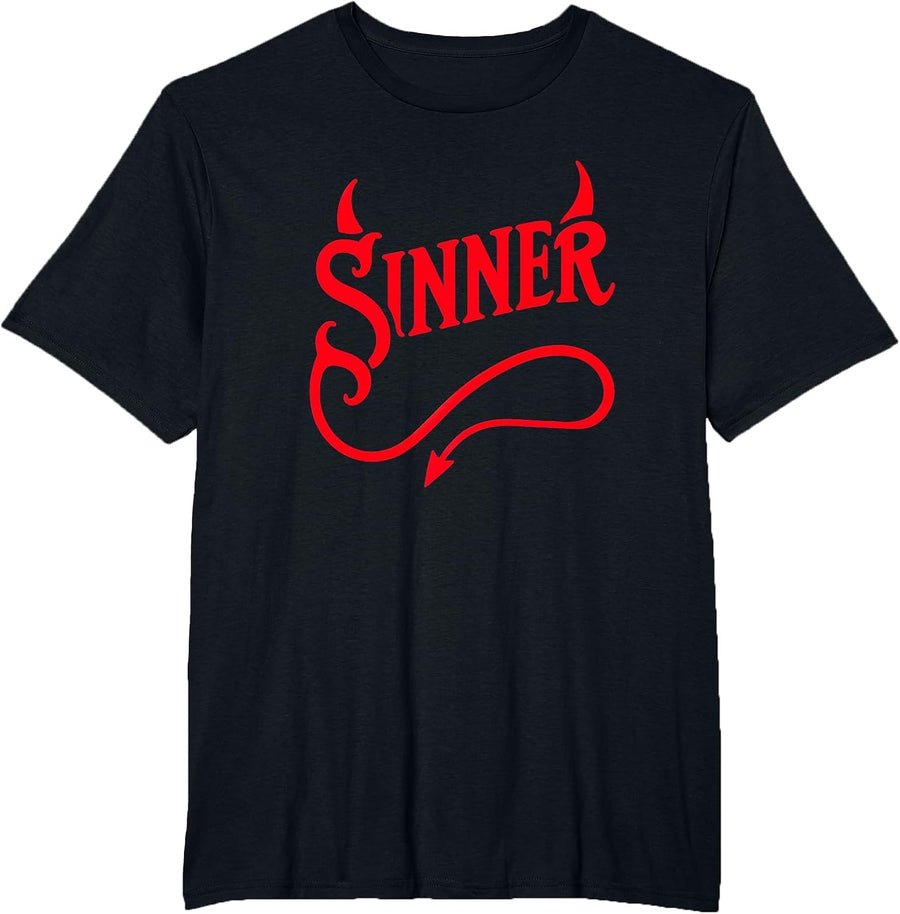 Rock Sinner Devil Horns & Tail - Atheist Pride T-Shirt - Black