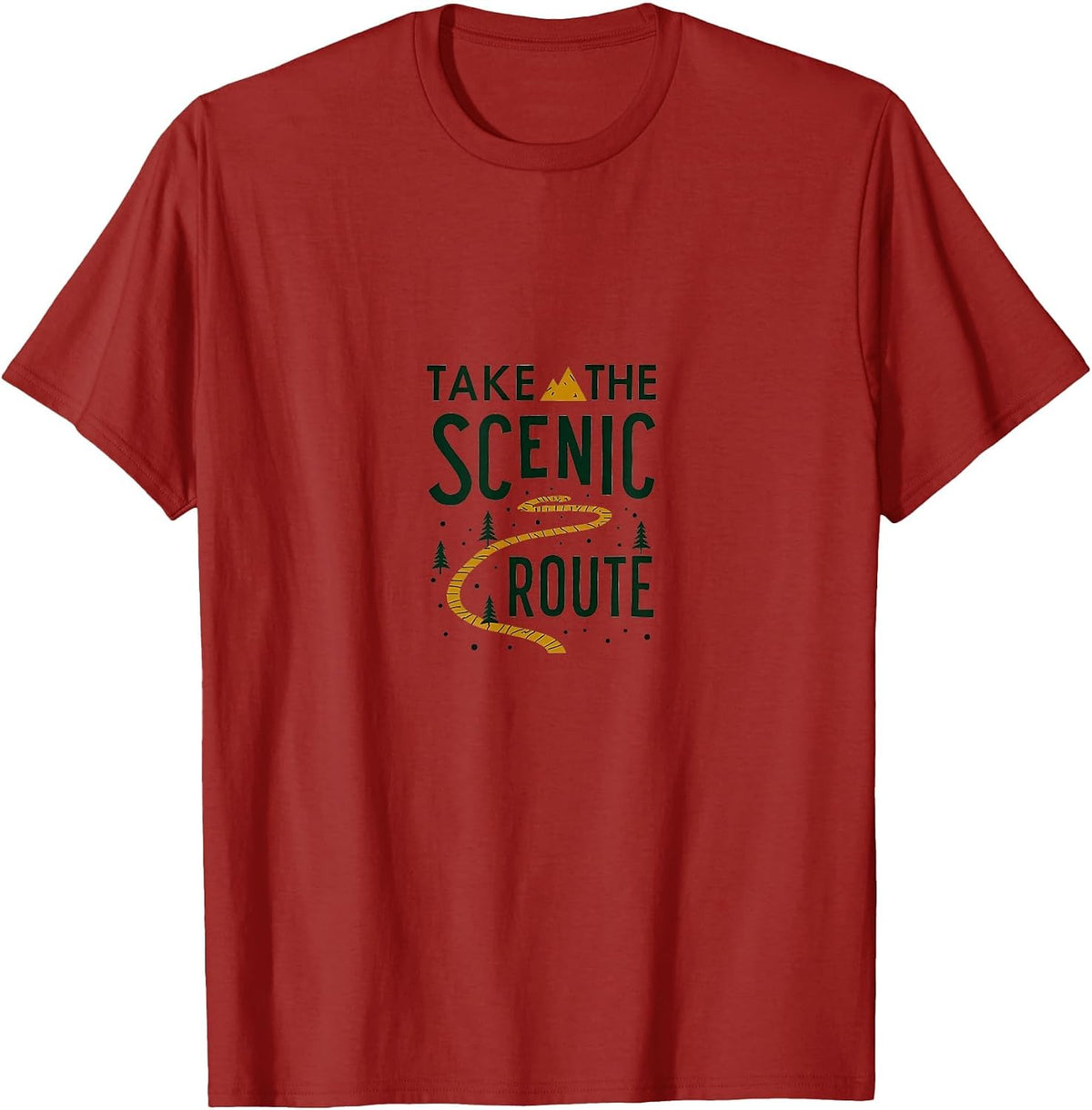 Take the Scenic Route Hiking Gear Retirement Gifts for Men Adventure Design T-Shirt - Cranberry Red